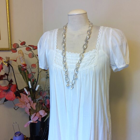 Vintage NEW True Handmade Pearl & Clear Glass Beads Silver Tone Necklace - Picture 4 of 7